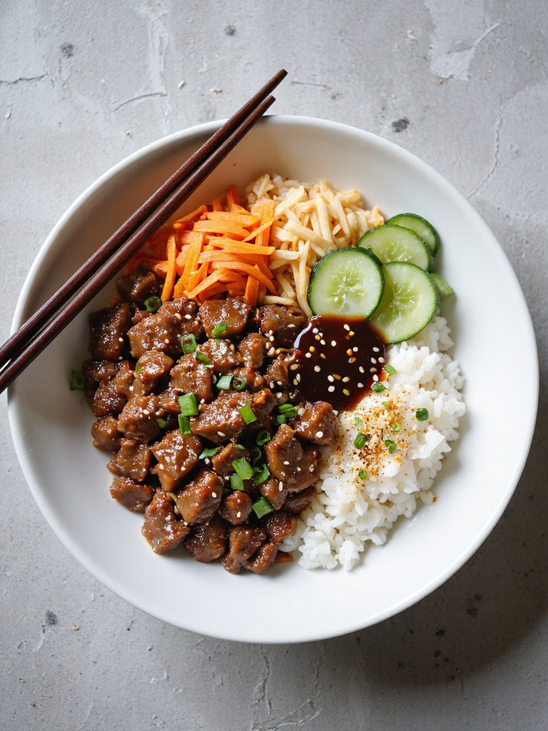 quick savory korean beef bowl
