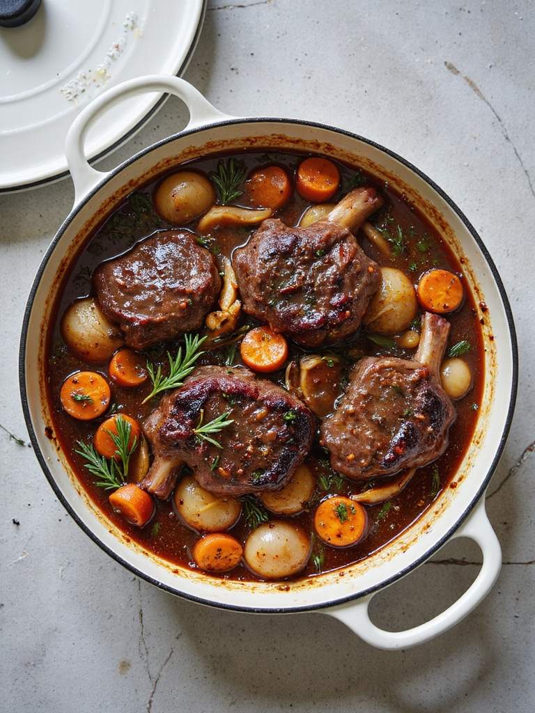 red wine herb braised shanks