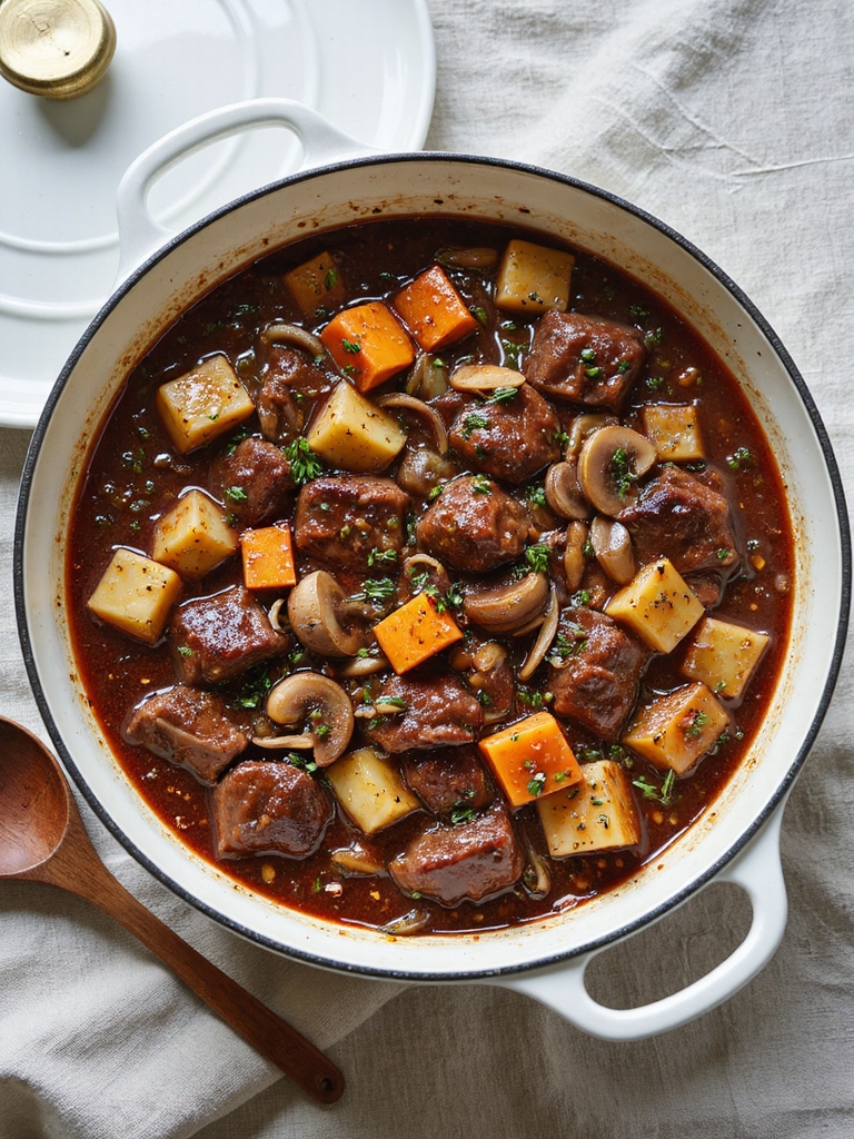 red wine mushroom beef stew