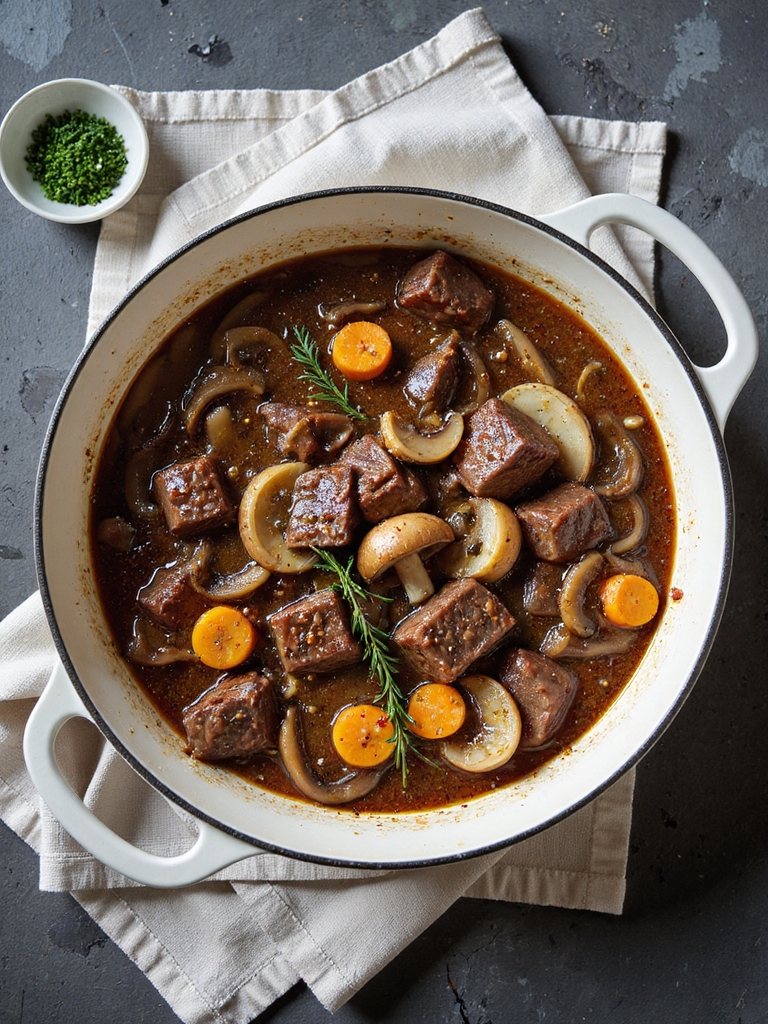 red wine mushroom beef stew