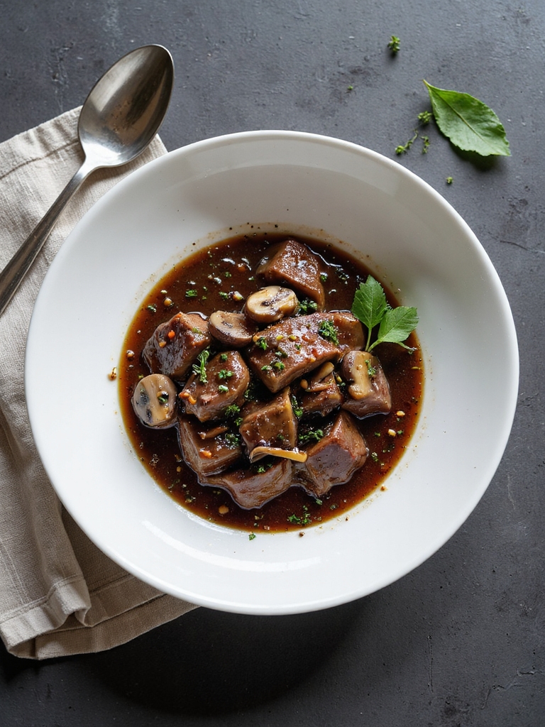 red wine mushroom slow cooked