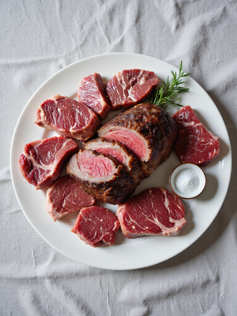 reverse seared well marbled roast