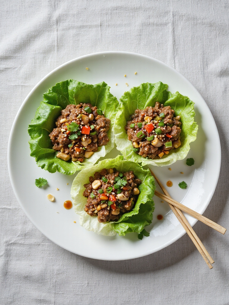 savory asian beef lettuce wraps