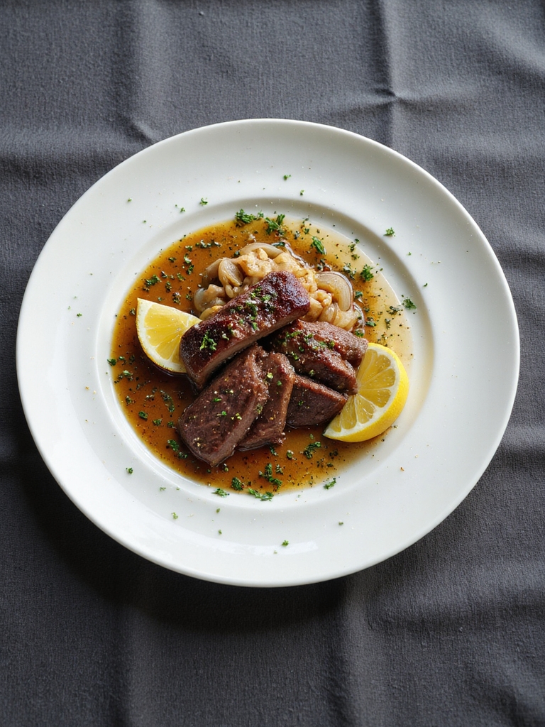 seared liver with caramelized onions