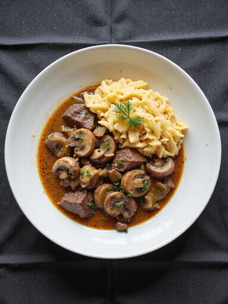 seared liver with mushrooms