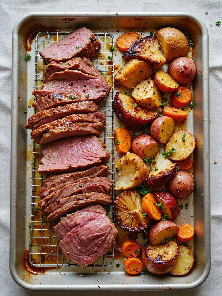 sheet pan roasted corned beef