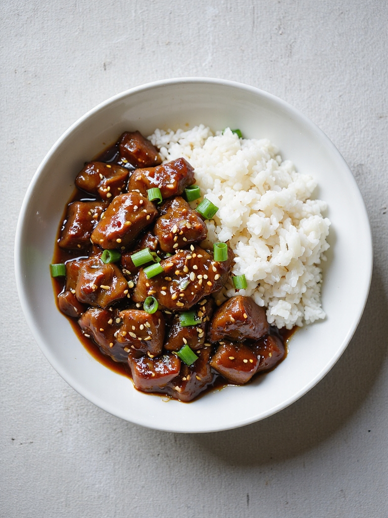 skillet seared beef teriyaki