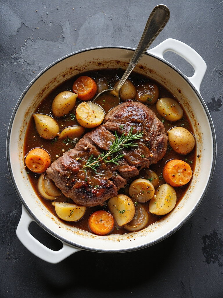 slow braised chuck roast dinner