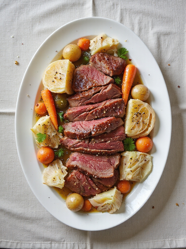 slow cooked corned beef dinner