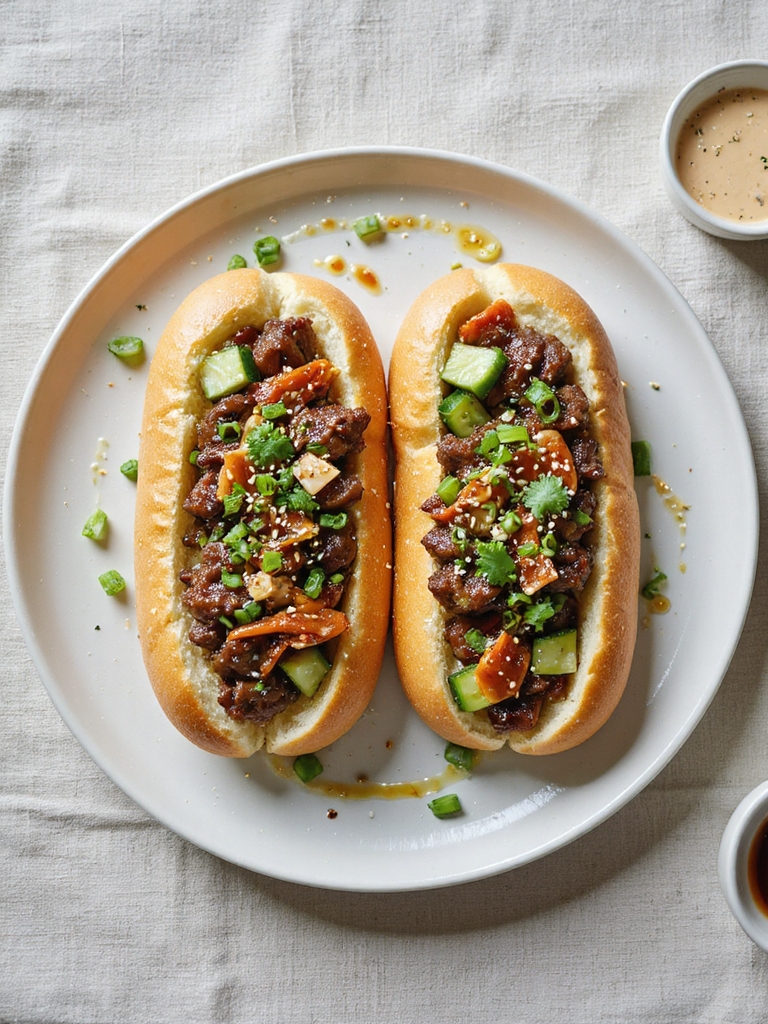 slow cooked korean bulgogi sandwiches