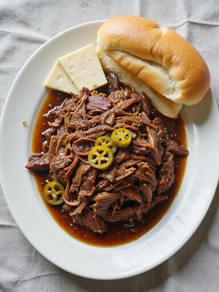 slow cooked pepperoncini italian beef