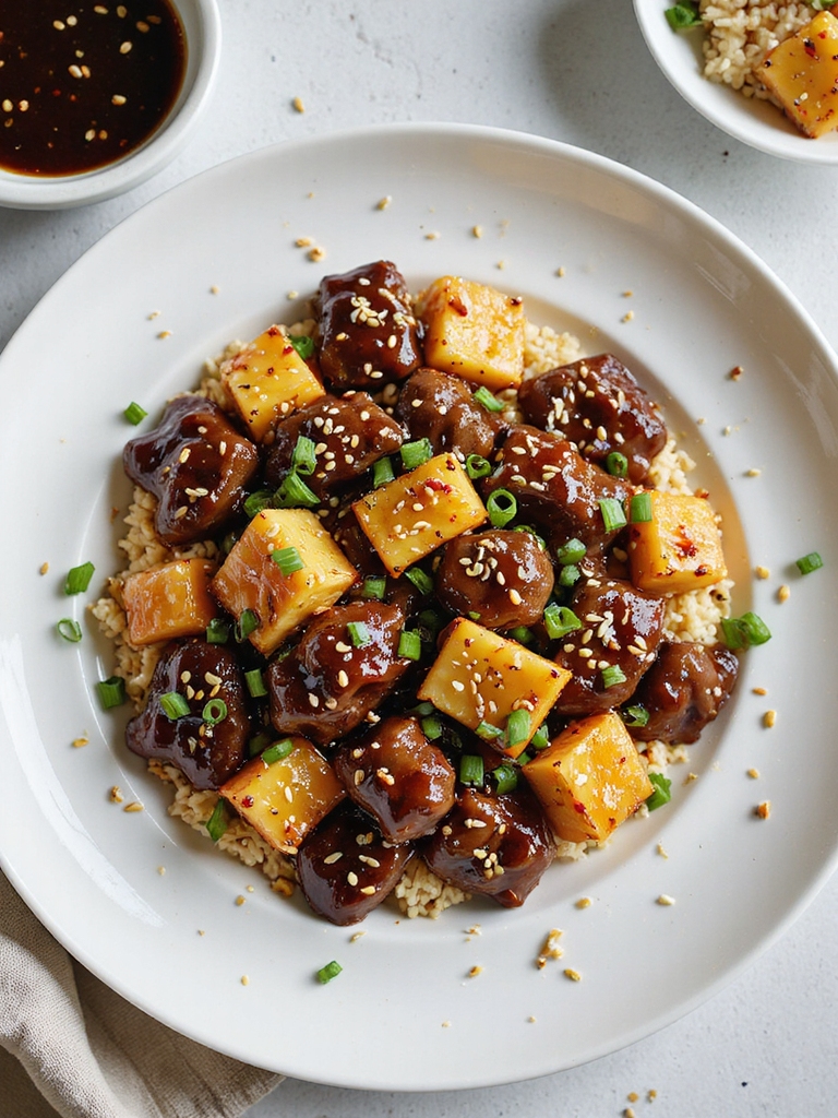 slow cooked teriyaki beef bites