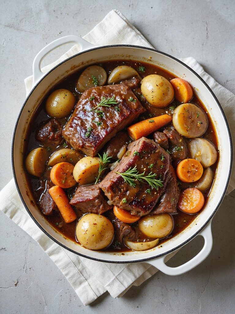 slow seared chuck roast dinner
