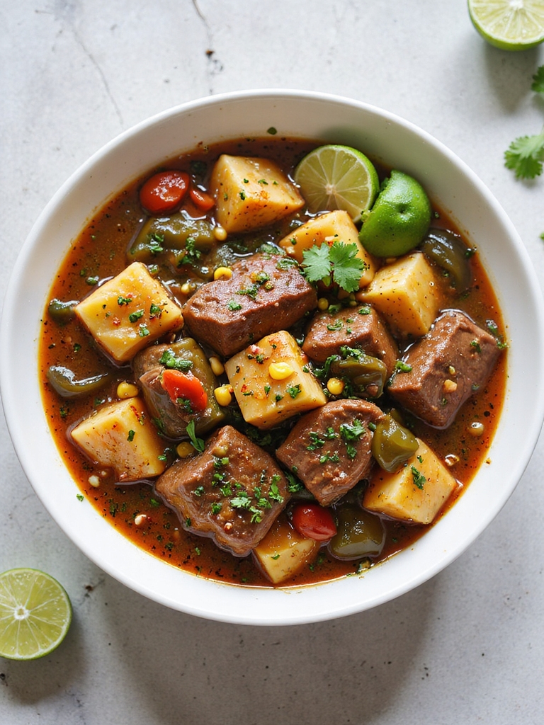 smoky green chile beef stew