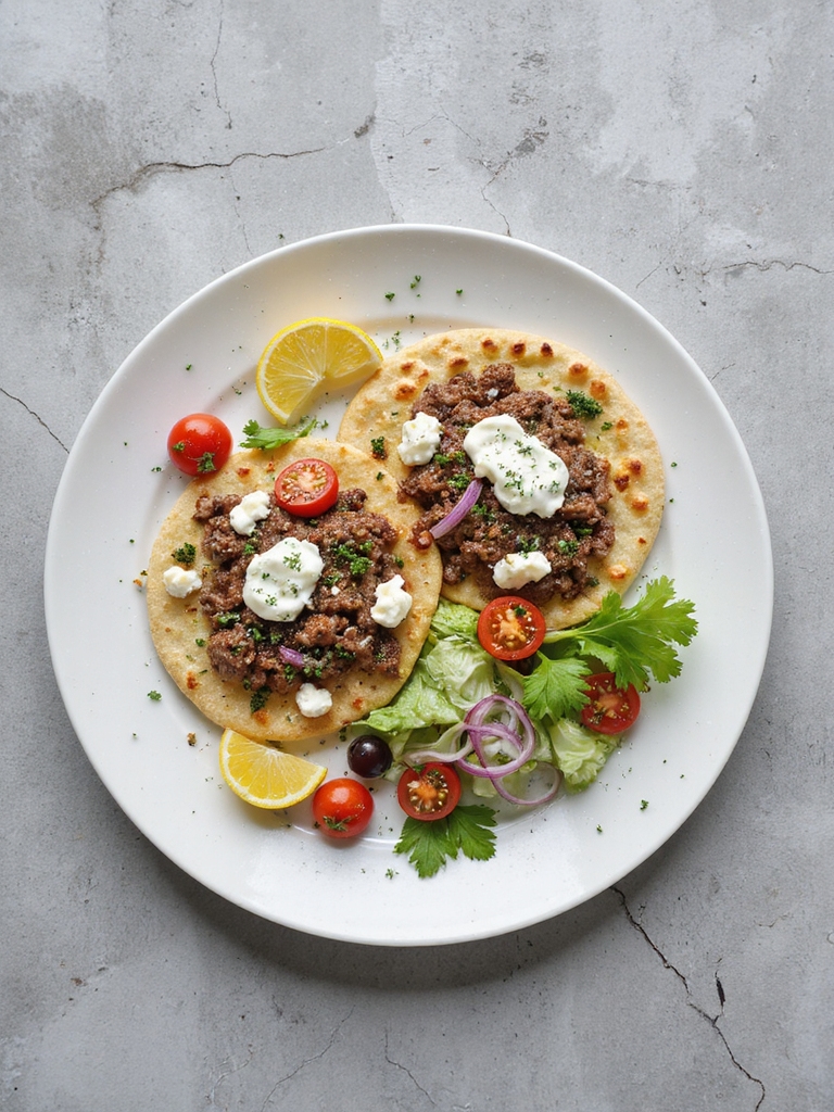spiced beef pita with tzatziki