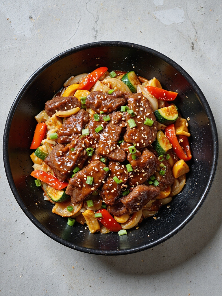spicy gochujang beef stir fry