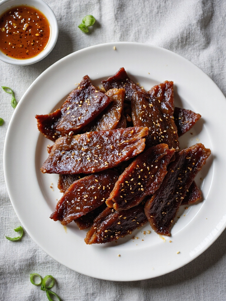 sticky sweet spicy beef jerky