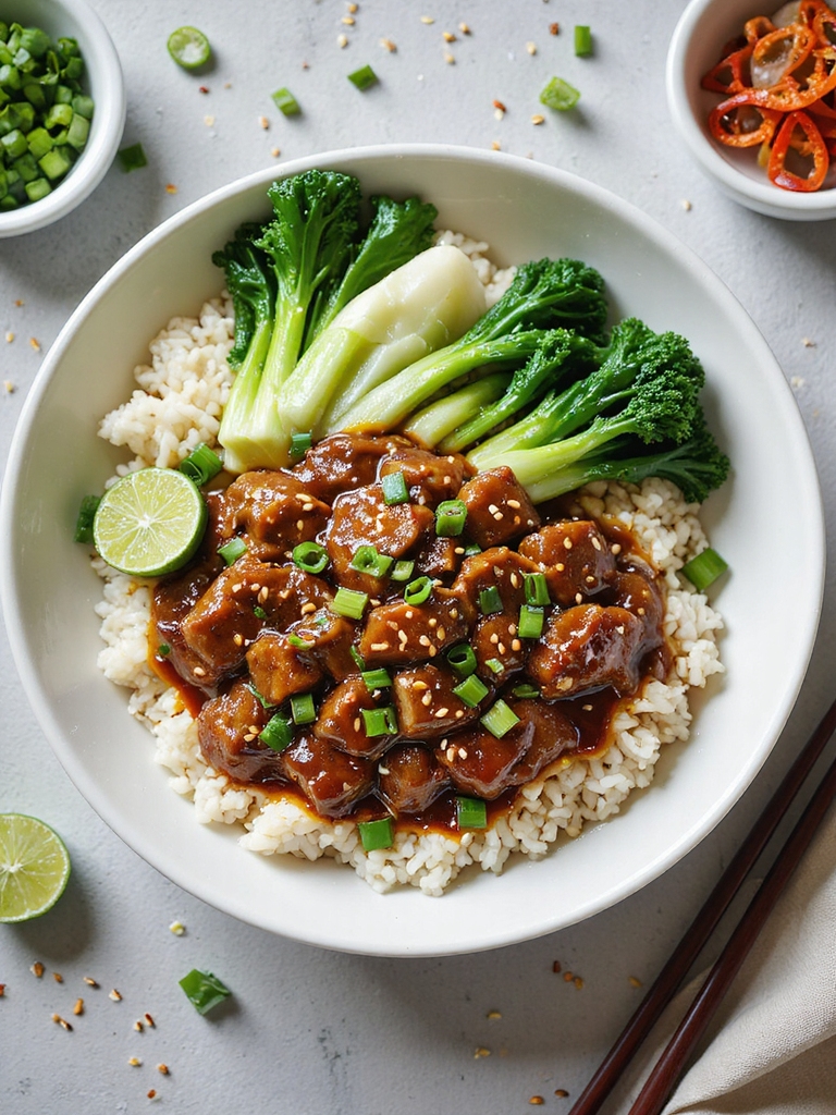 sweet salty beef with sides