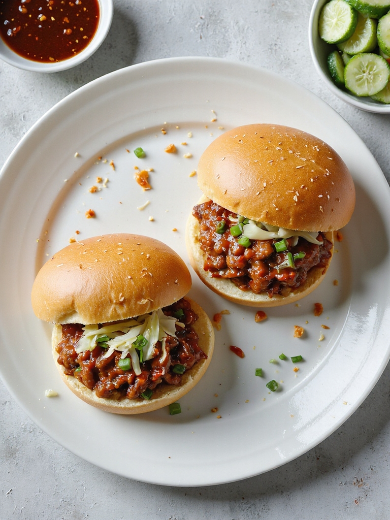 sweet spicy gochujang beef sandwiches