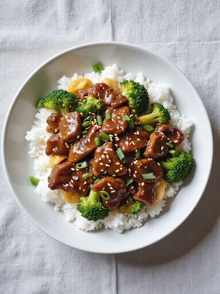 tender beef glossy garlic sauce