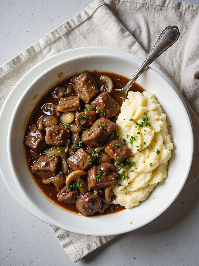 tender slow cooked beef tips