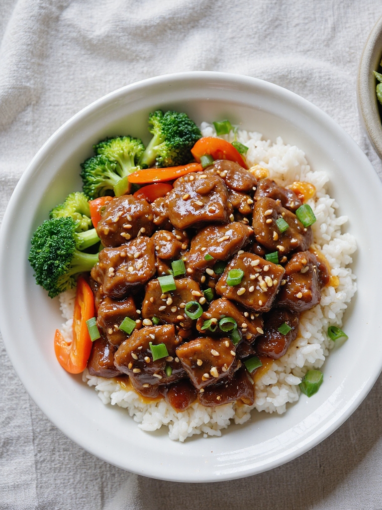 teriyaki ground beef rice bowl