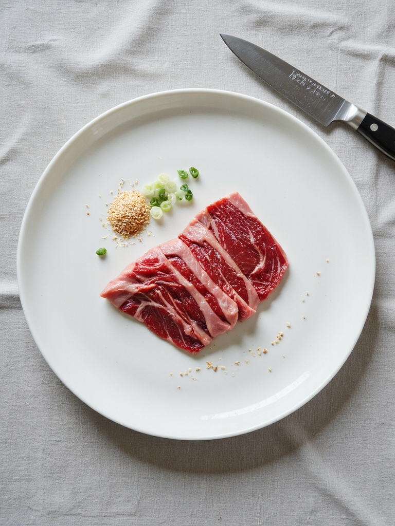 thin well marbled crosswise slices