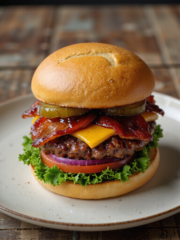 air fried bacon bbq burgers