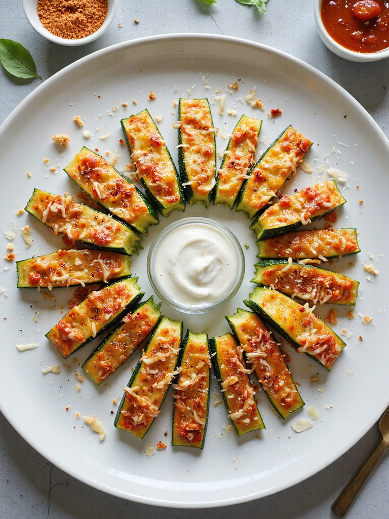 air fried cheesy pizza zucchini