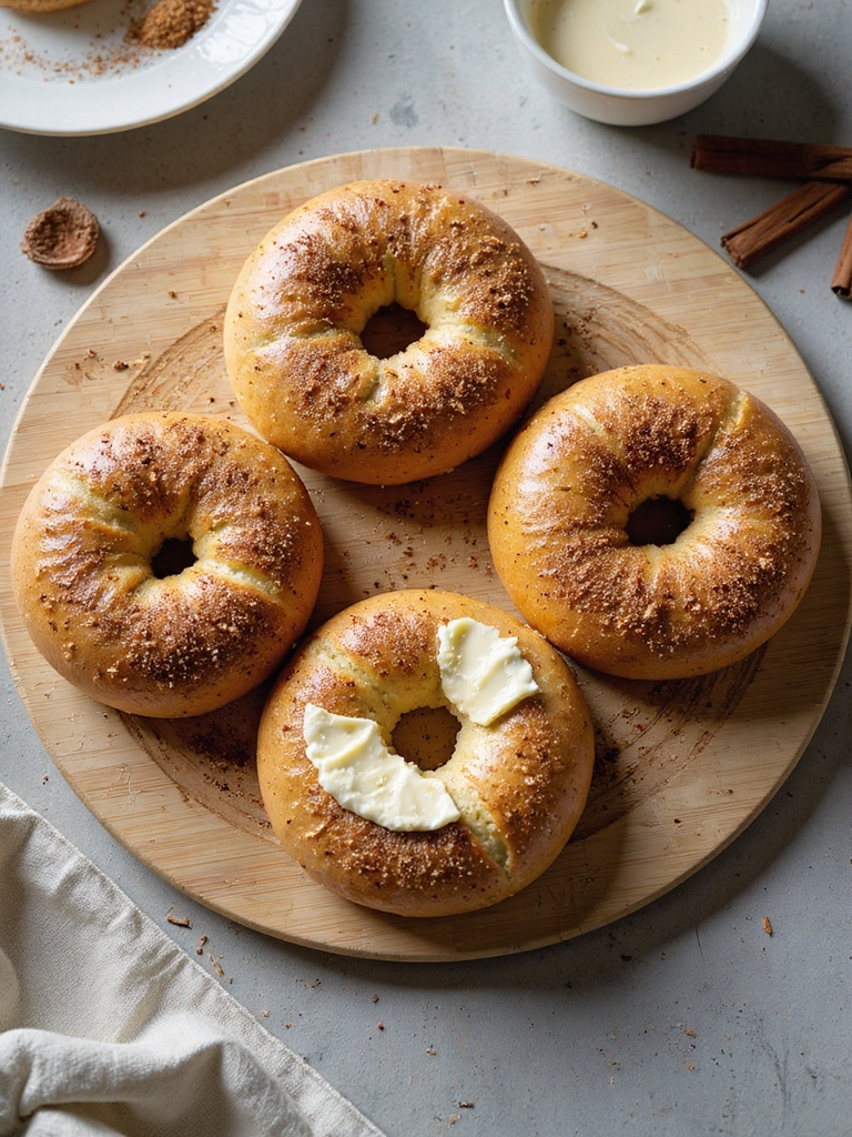 air fried cinnamon sugar bagels