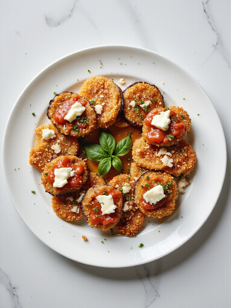 air fried crispy eggplant parm