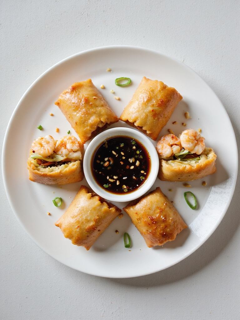 air fried crispy shrimp eggrolls