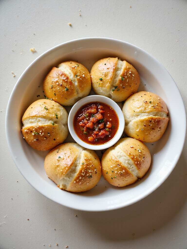 air fried garlicky pizza knots