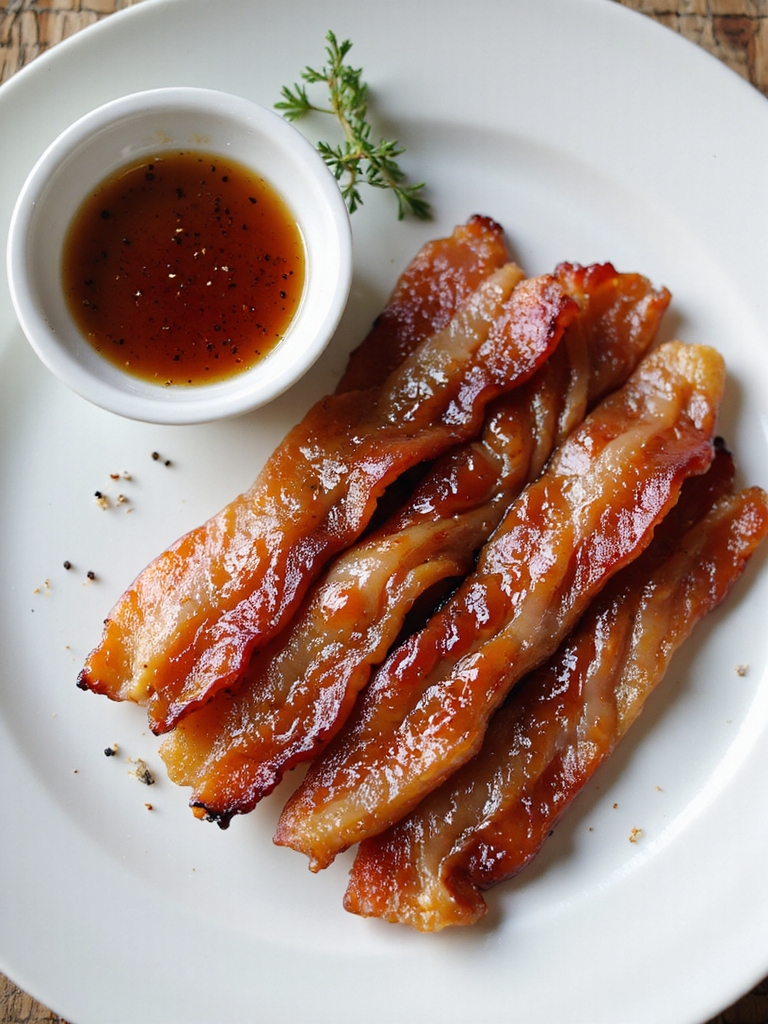 air fried maple glazed bacon
