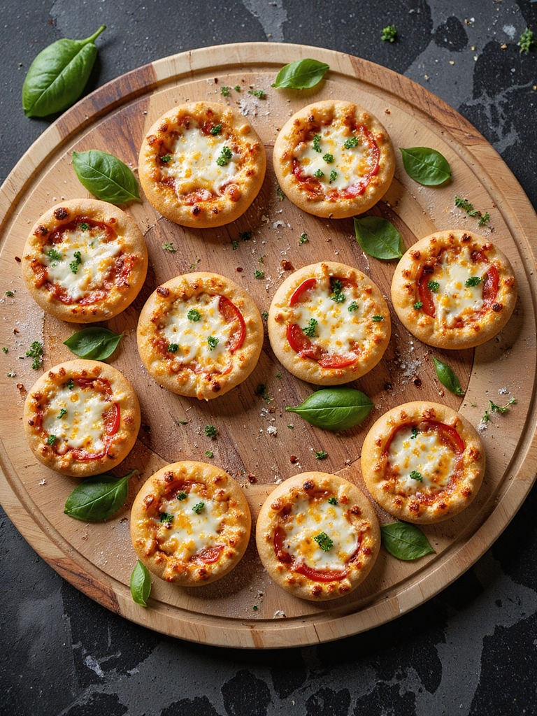 air fried mini margherita pizzas