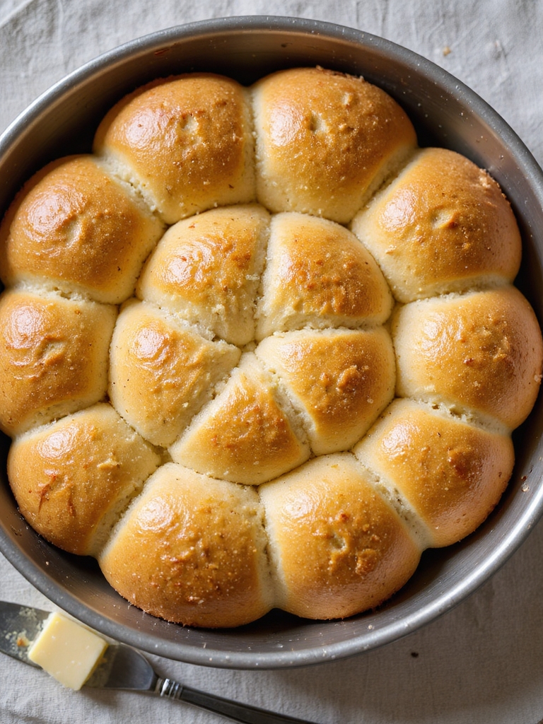 air fried pillowy buttery dinner rolls