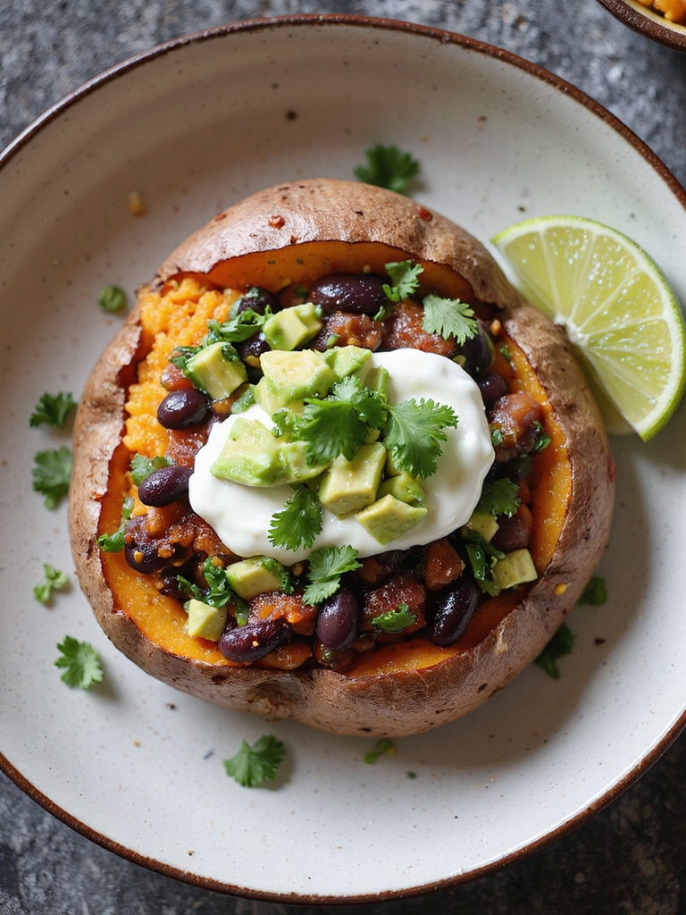 air fried stuffed sweet potatoes