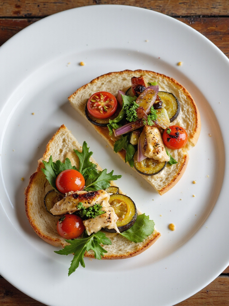 air fried veggie hummus sandwich