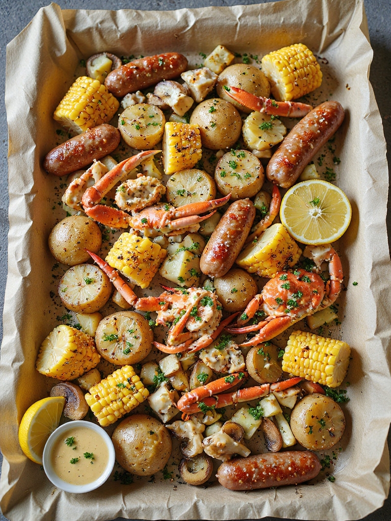 allergen friendly sheet pan crabboil