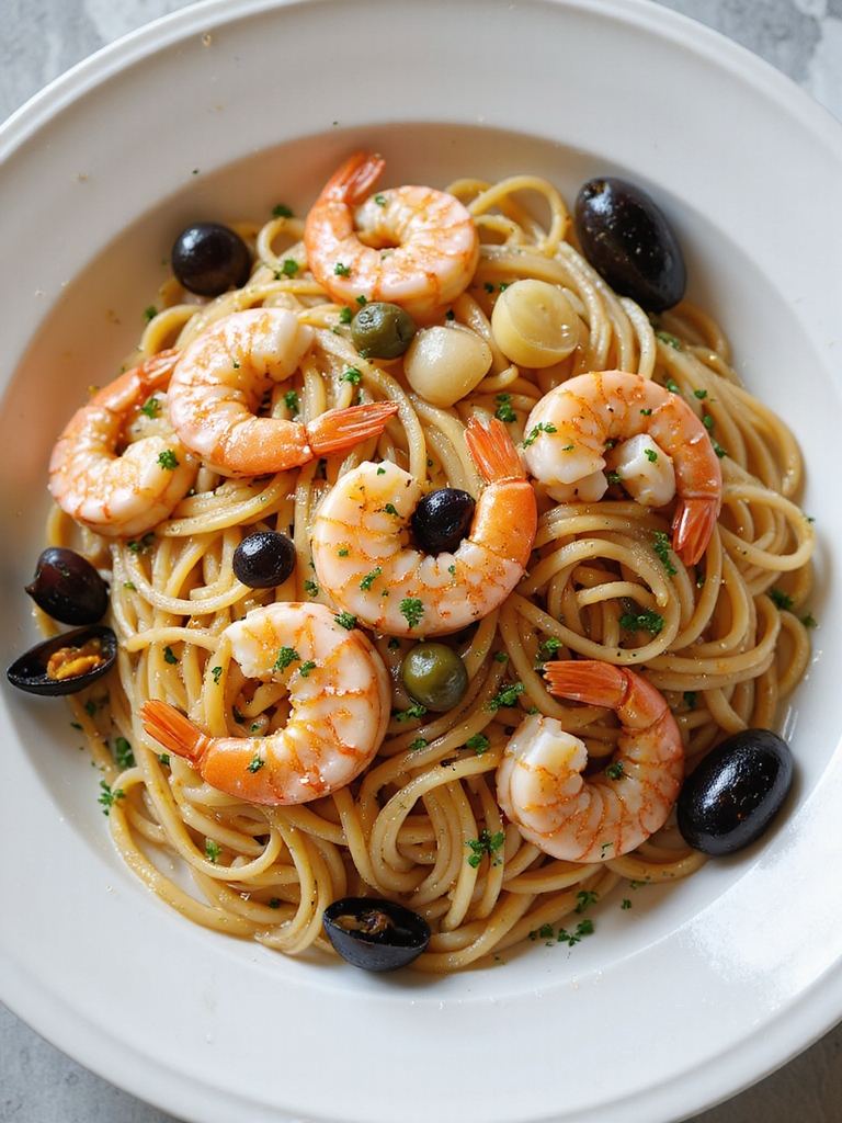 anchovy olives capers spaghetti