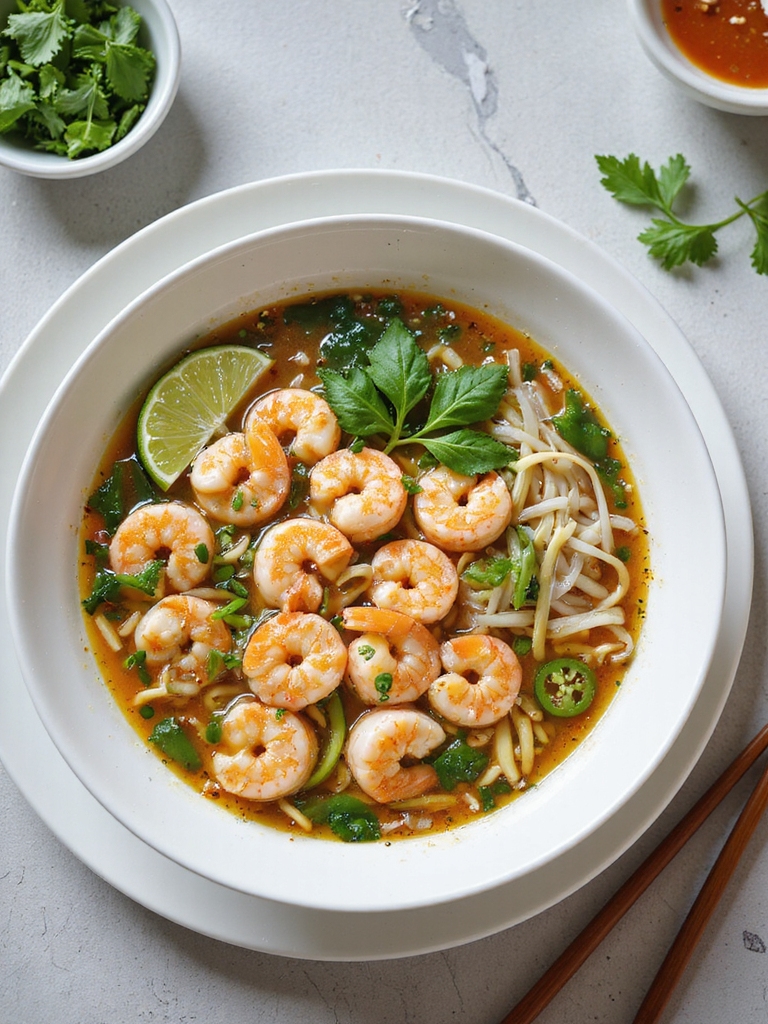 aromatic lemongrass shrimp pho