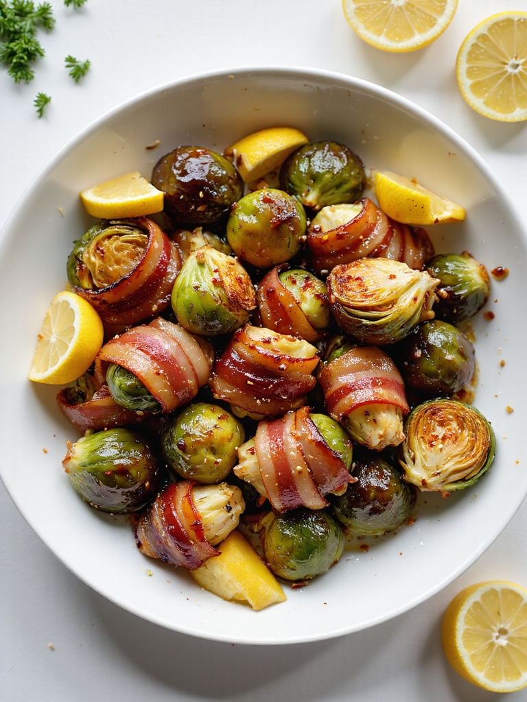 bacon wrapped air fried brussels sprouts