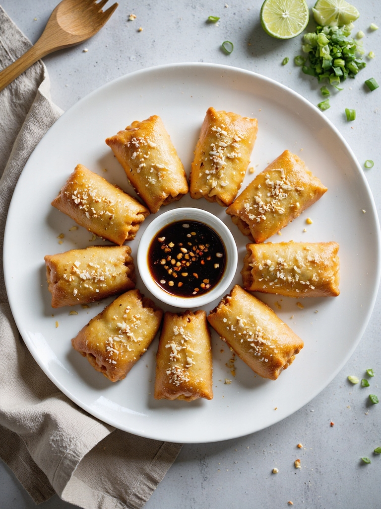 baked low oil seafood eggrolls