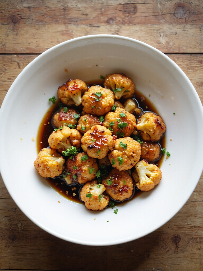 balsamic honey air fried cauliflower