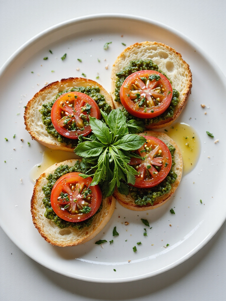 basil pesto tomato microgreens