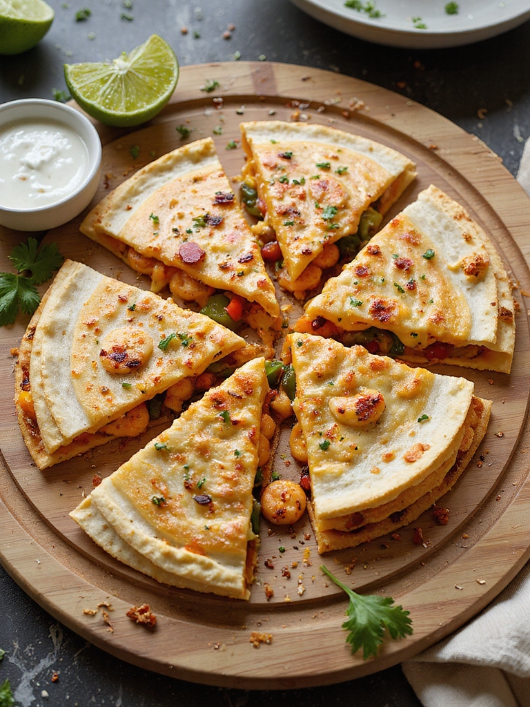 blackened cajun shrimp quesadillas