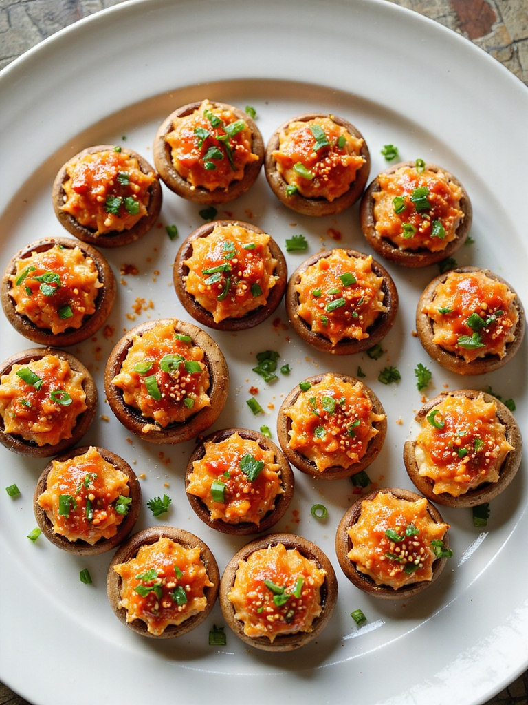 bold spicy crab stuffed mushrooms