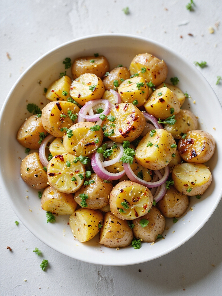bright charred lime potato salad