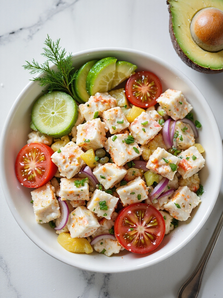 bright chilled citrus crab salad