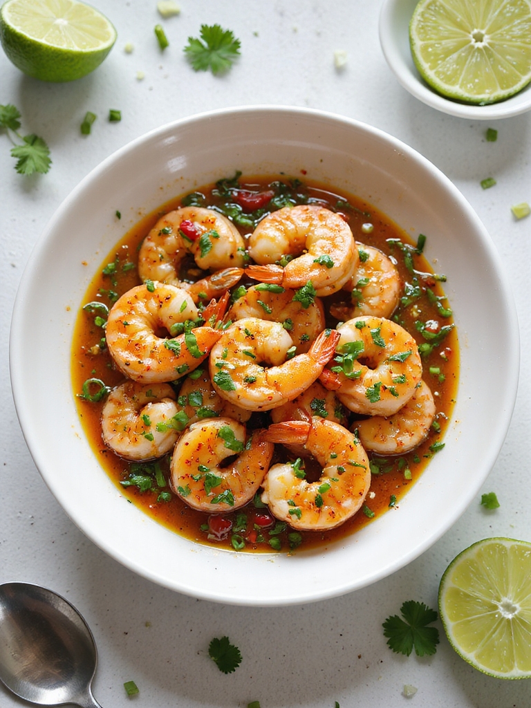 bright cilantro lime chili shrimp